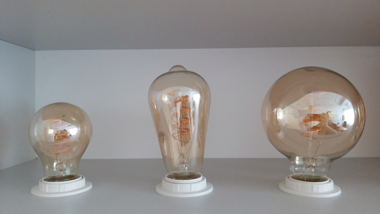 Spirál filament normál körte, hosszú körte és nagygömb LED