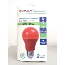 Normál körte E27 LED égő piros 9W 270 lumen