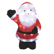 Karácsonyi télapó figura IP44, kültérre is! 36x23x40 cm, 48 db hideg fehér leddel, fekete lábbal.