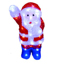 Karácsonyi télapó figura IP44, kültérre is! 36x23x40 cm, 48 db hideg fehér leddel, kék lábbal