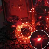 Karácsonyi mikro- LEDes Nano fényfüzér, IP44, kültérre is! 100 db piros LED