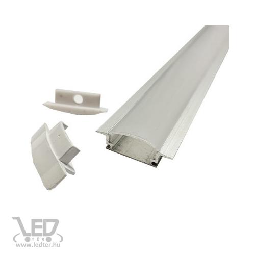 Alusín Led profil szett, beépíthető vagy ragasztható, csavarozható is! 8-12 mm Led szalaghoz