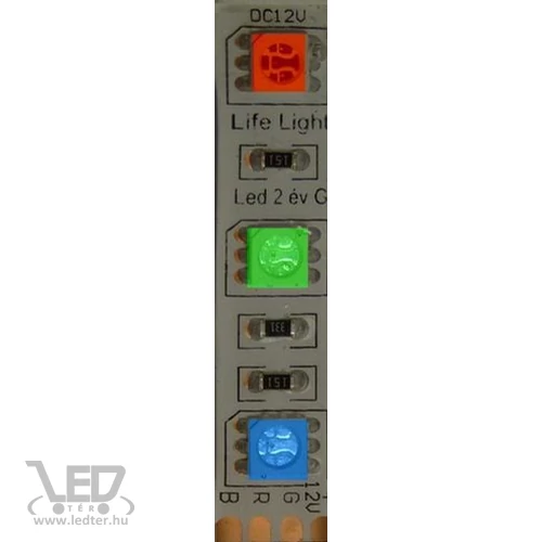 Kültéri IP68 vízálló RGB 12V LED szalag 60LED/m 5050 chip 14,4W 650 lm/m