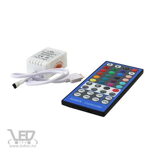Led szalag vezérlő RGBW, 96W, infrás 40 gombos, RGB+ meleg fehér.