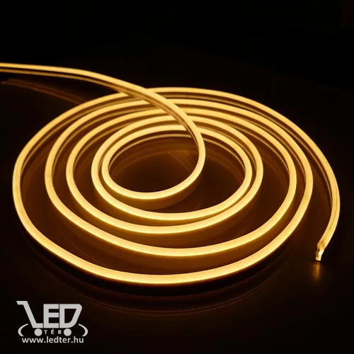 Neon flex LED szalag 24V IP68 vízálló melegfehér 10W/m