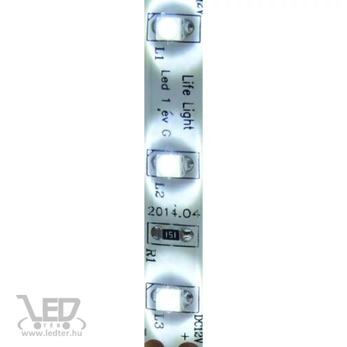 Kültéri hidegfehér 12V LED szalag 60LED/m 5050 chip 13,2W 1050 lm/m