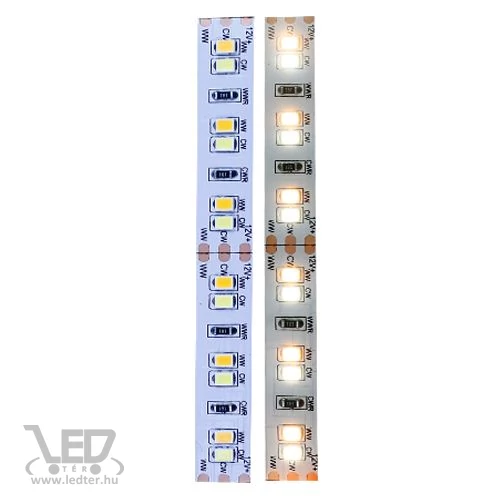 Kültéri hideg+melegfehér 12V LED szalag 120LED/m 2835 chip 9,6W 1000 lm/m